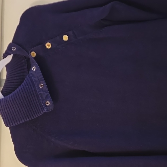 Ralph Lauren Deep Purple Snap Neck Sweater - Picture 2 of 6